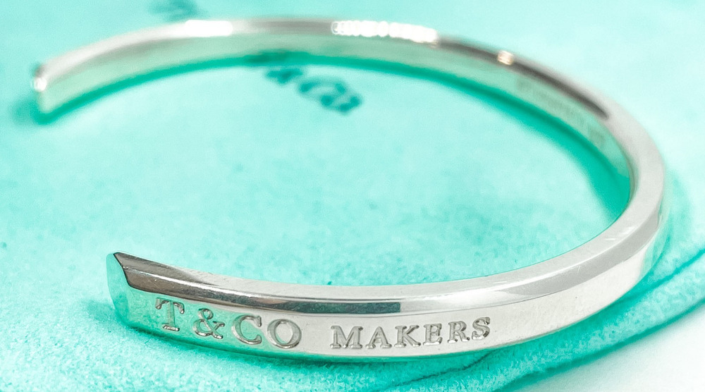 Tiffany & Co. Sterling Silver 1837 Maker's Narrow Cuff Bracelet 7"